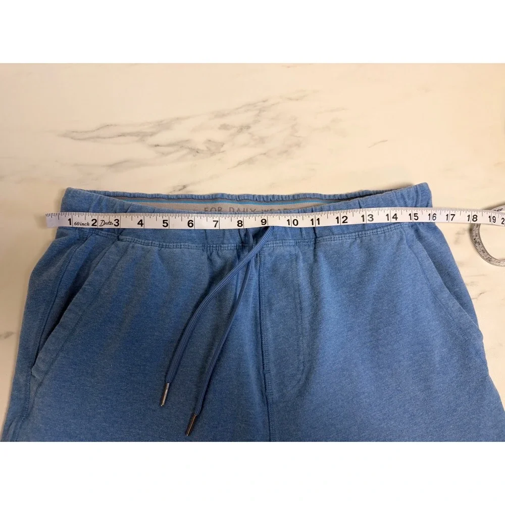 Mack Weldon Ace Sweatpants Blue Heather Large Tapered Joggers Cotton Blend
